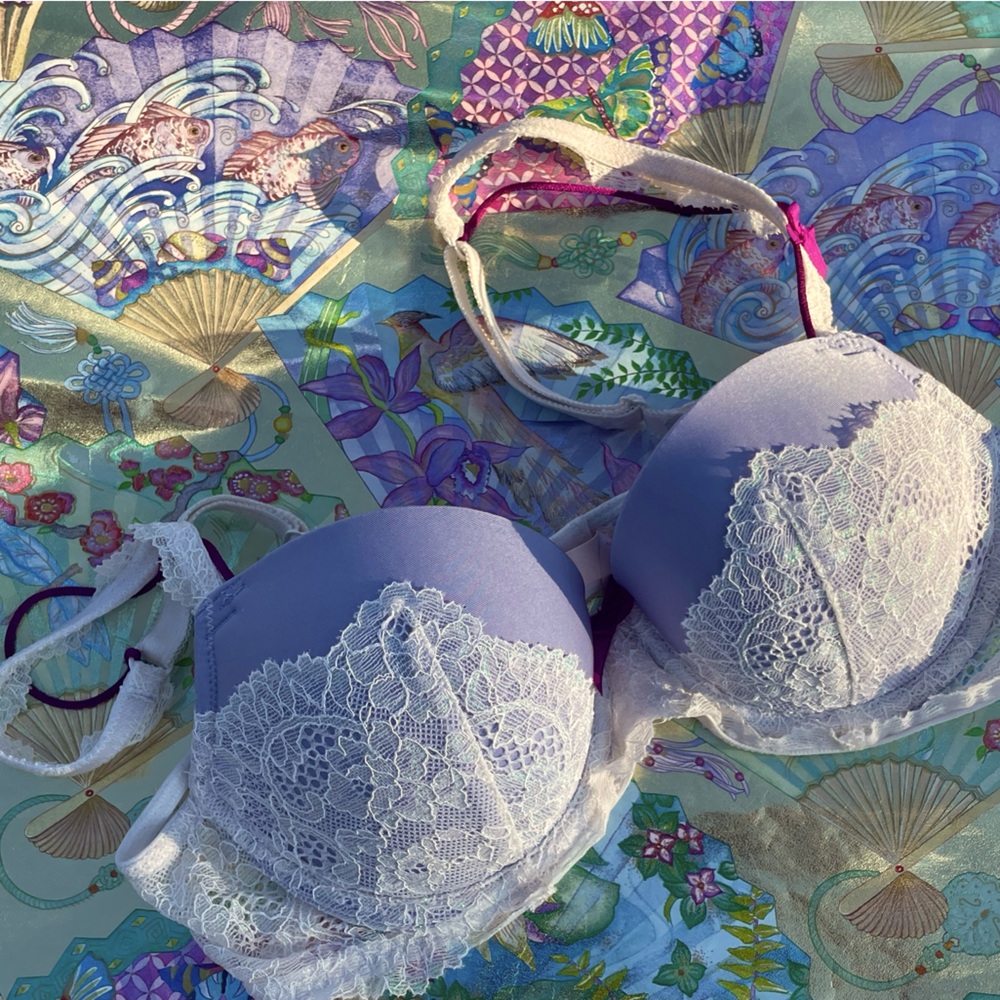 Victoria’s Secret purple lace demi push up bra size 34B pre-owned
